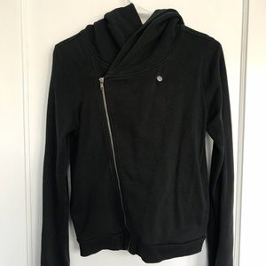 Black moto style hoodie
